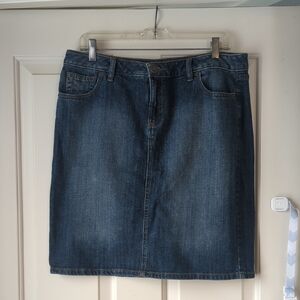 Lands' End Petite Jean Skirt